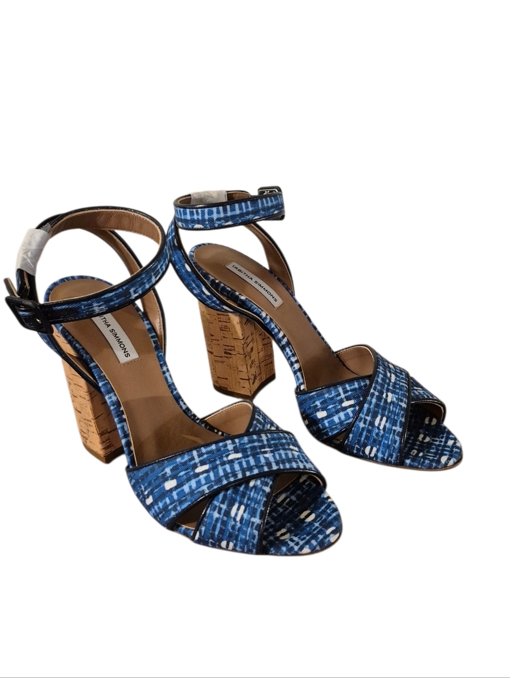 Tabitha Simmons New Connie Blue Playful Volley Heel Sandals W/ Dusty 37/ 6.5 - 7